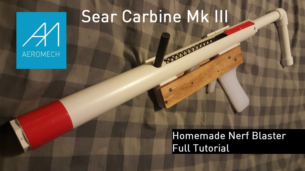 Best ideas about DIY Nerf Gun
. Save or Pin Sear Carbine Homemade Nerf Blaster Full Tutorial Now.