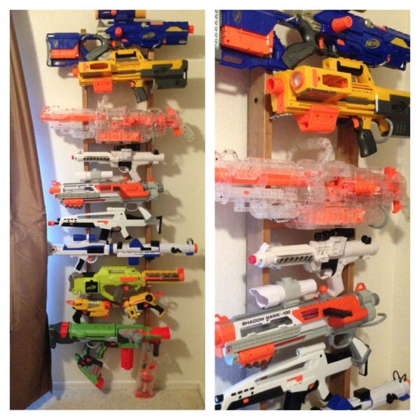 Best ideas about DIY Nerf Gun Rack
. Save or Pin DIY Nerf gun rack used a ladder from an old bunk bed Now.