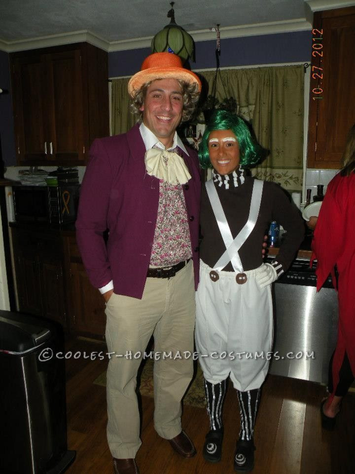 Best ideas about DIY Oompa Loompa Costume
. Save or Pin Great Homemade Halloween Couples Costume Willy Wonka and Now.