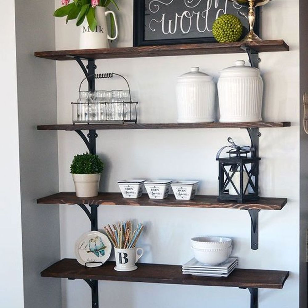 Best ideas about DIY Open Shelves Kitchen
. Save or Pin DIY Stained Open Shelving for the Kitchen Now.