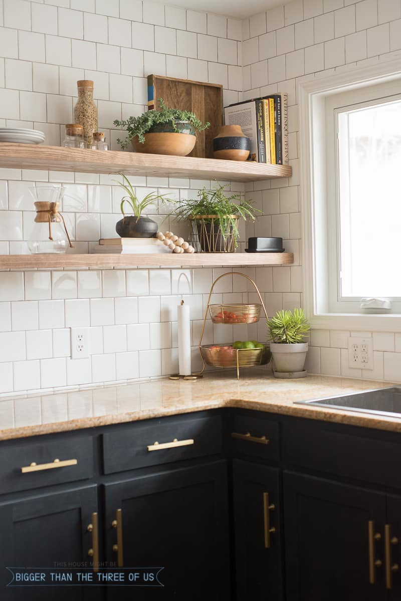 Best ideas about DIY Open Shelving Kitchen
. Save or Pin Kitchen Reveal with Dark Cabinets and Open Shelving Now.