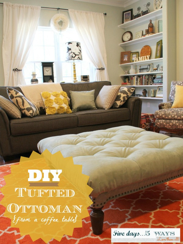 Best ideas about DIY Ottoman Coffee Table
. Save or Pin DIY Tufted Ottoman Now.