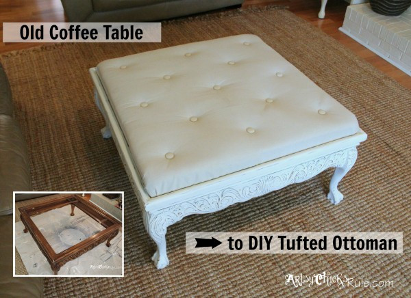 Best ideas about DIY Ottoman Coffee Table
. Save or Pin Thrift Store Coffee Table turned DIY Tufted Ottoman Now.