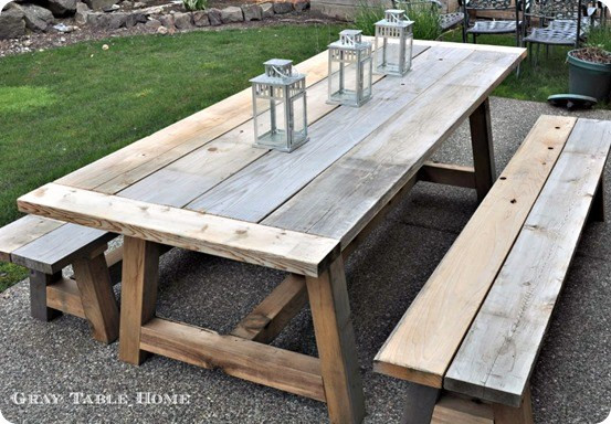 Best ideas about DIY Outdoor Wood Table
. Save or Pin Reclaimed Wood Outdoor Dining Table and Benches – Home Now.