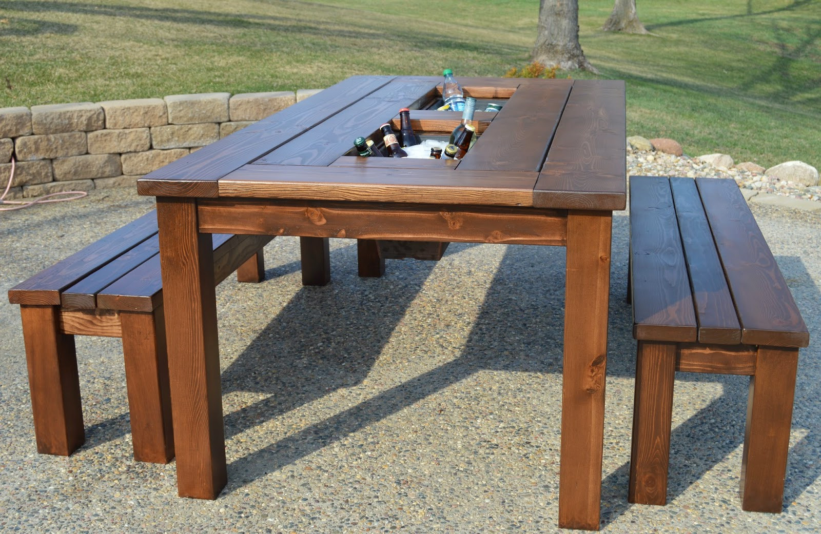 Best ideas about DIY Outdoor Wood Table
. Save or Pin KRUSE S WORKSHOP Patio Party Table with Built In Beer Now.