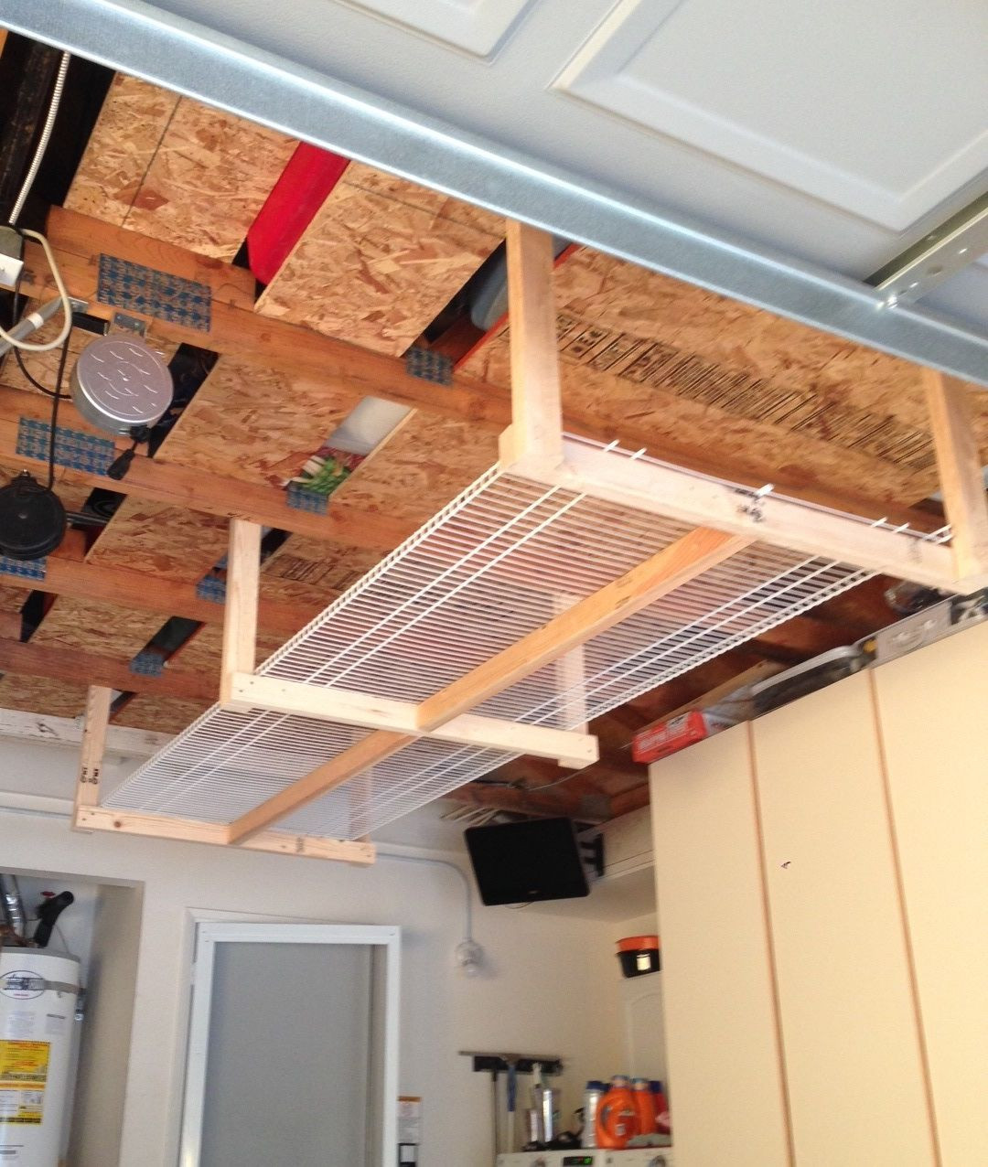 Best ideas about DIY Overhead Garage Storage Plans
. Save or Pin DIY overhead garage storage rack ur 2x3 s and two 8 Now.