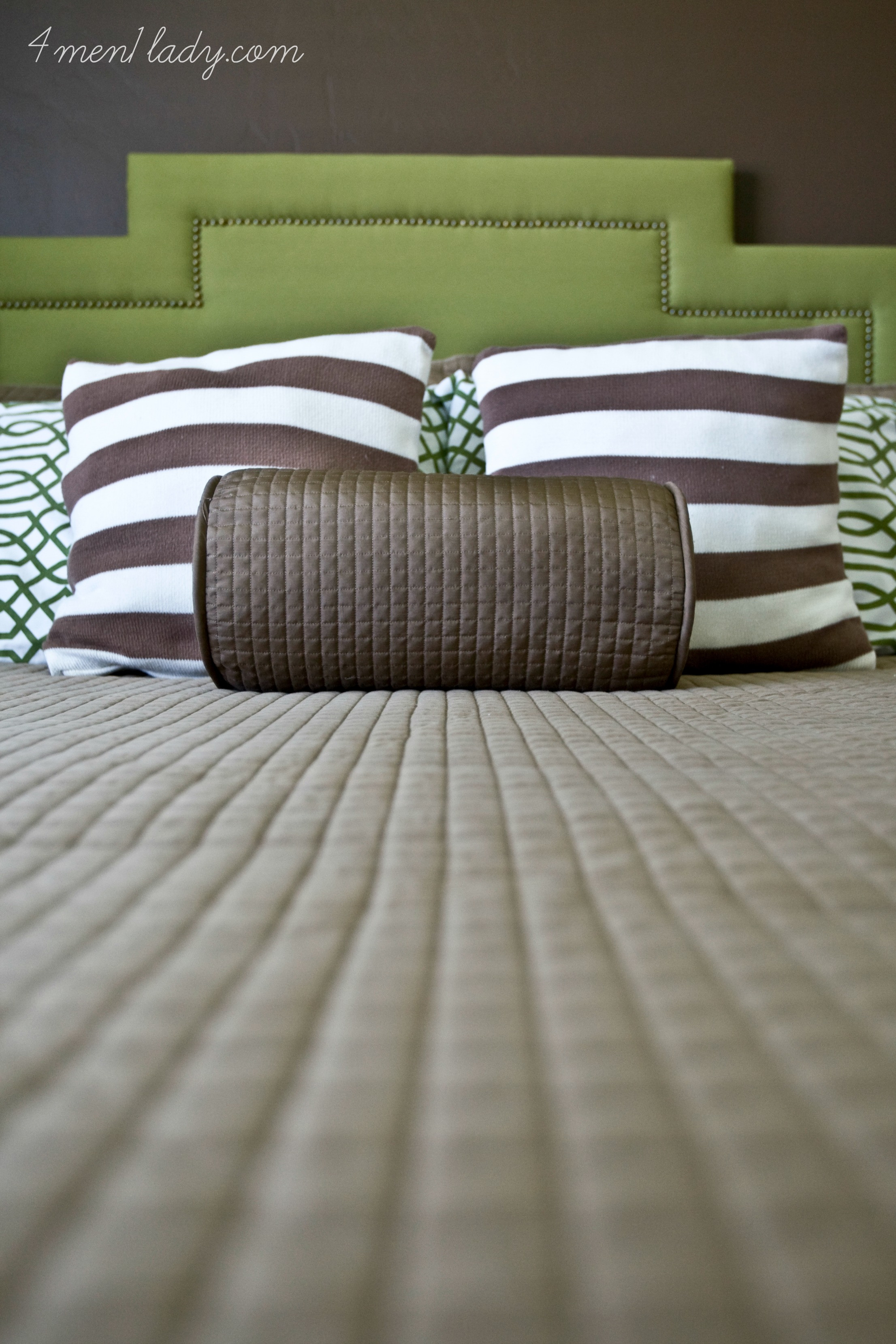 Best ideas about DIY Padded Headboard
. Save or Pin DIY Upholstered Headboard w "damn it" tacks Now.