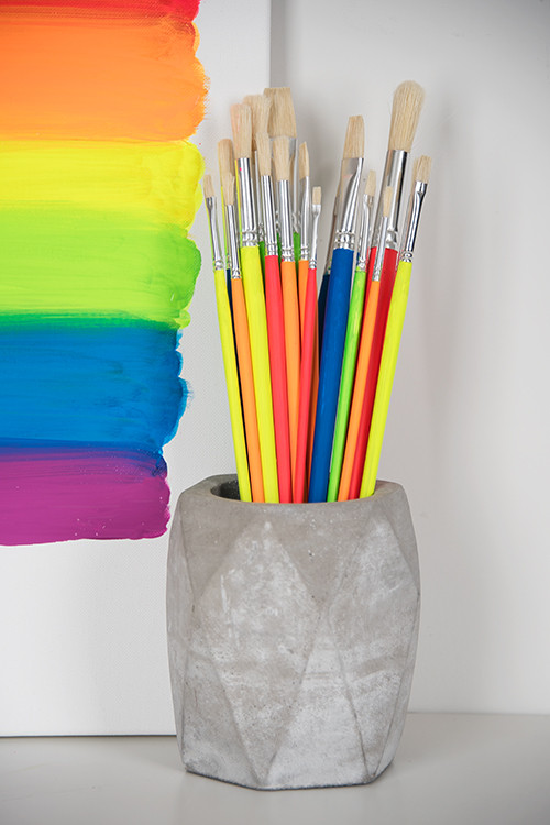 Best ideas about DIY Paint Brush
. Save or Pin DIY Paint Brushes Neon Rainbow Brush Display Darice Now.