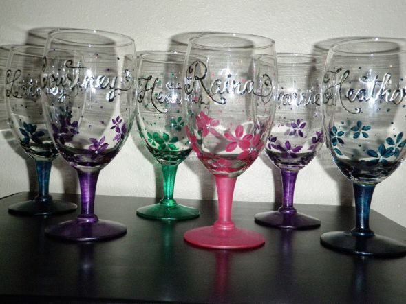 Best ideas about DIY Paint Wine Glasses
. Save or Pin DIY Hand Painted Glasses with Rhinestones wedding Now.