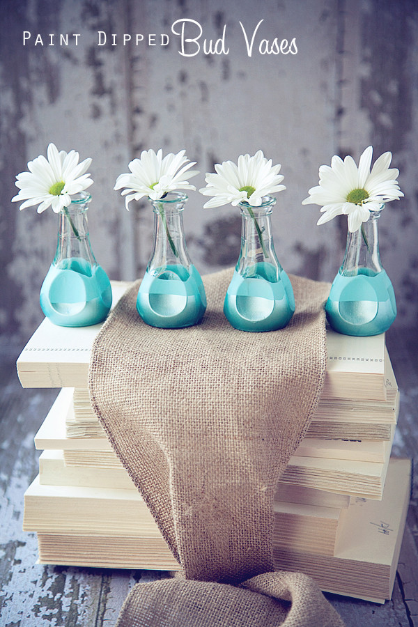 Best ideas about DIY Painted Vases
. Save or Pin Lovely DIY Turquoise Paint Dipped Bud Vases Now.