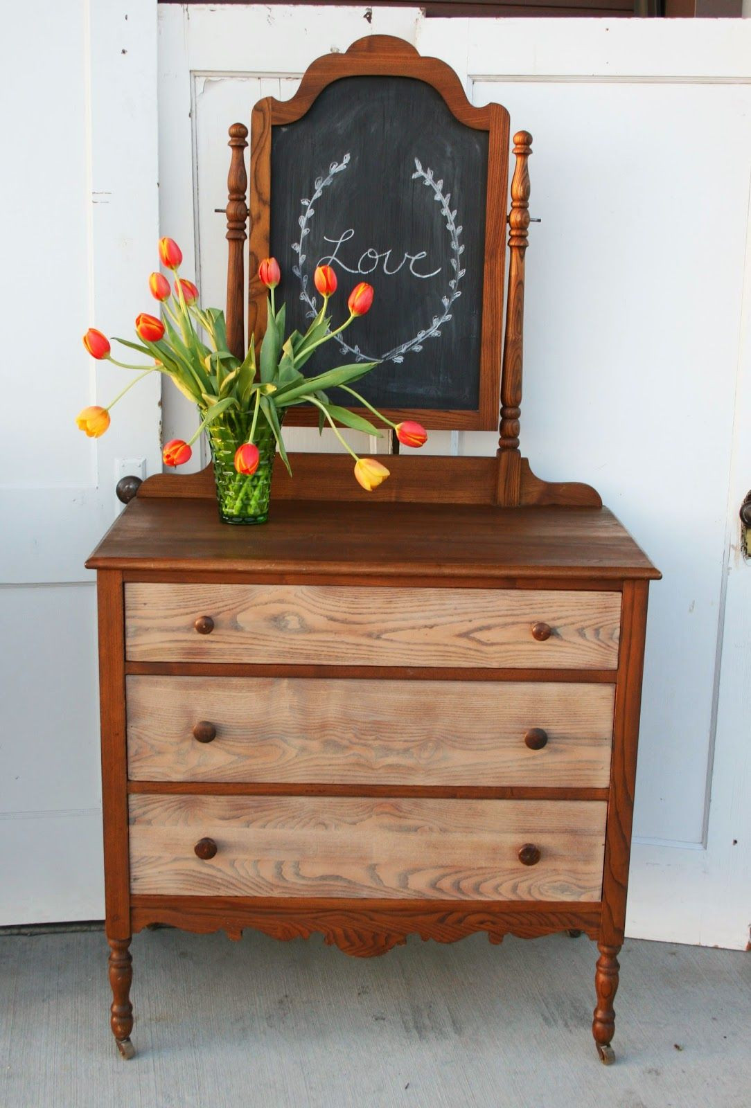 Best ideas about DIY Painting Dresser
. Save or Pin Antique Recreation Two Toned Stained Dresser with Mirror Now.