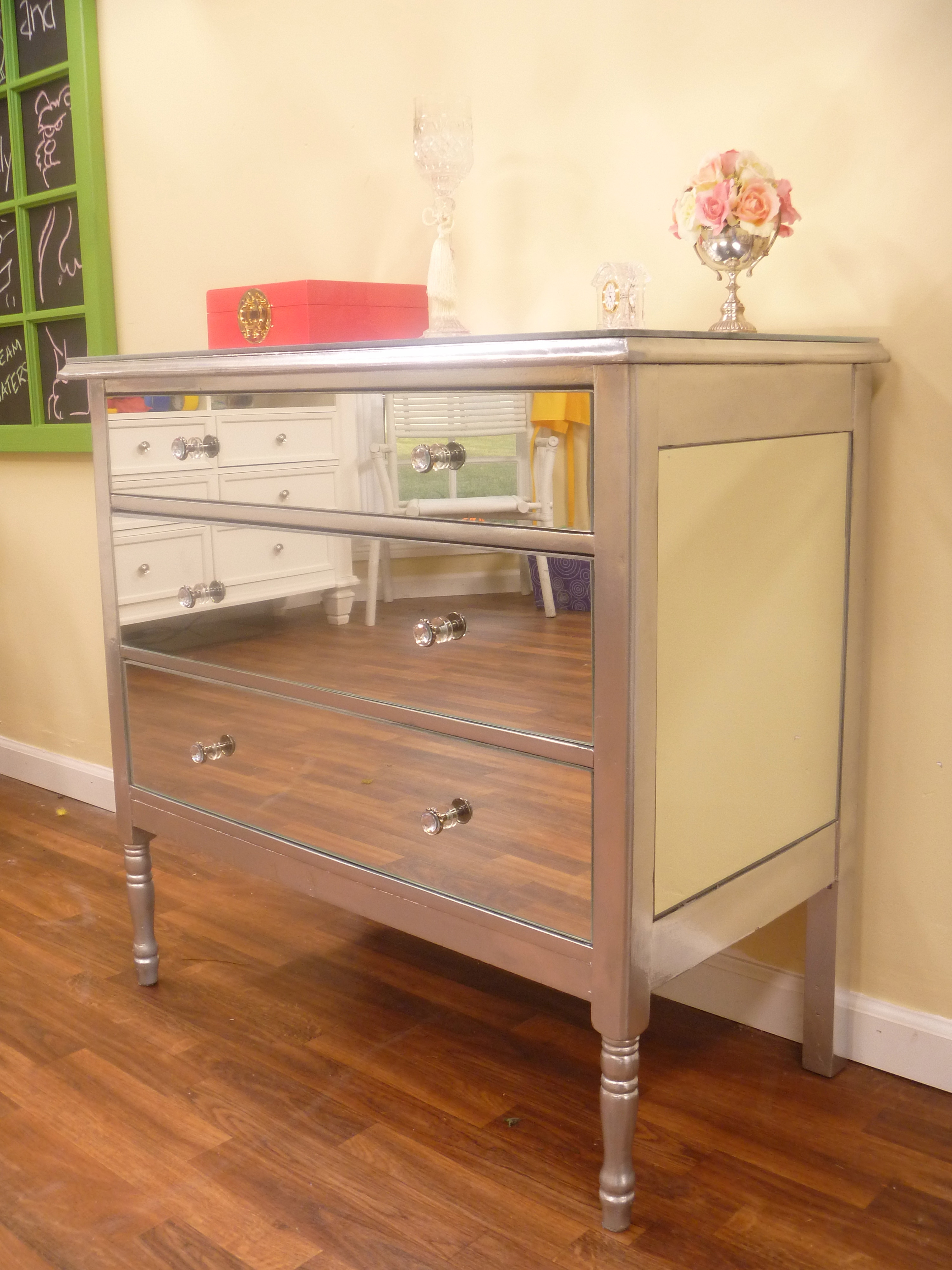 Best ideas about DIY Painting Dressers
. Save or Pin DIY Mirrored Dresser Now.