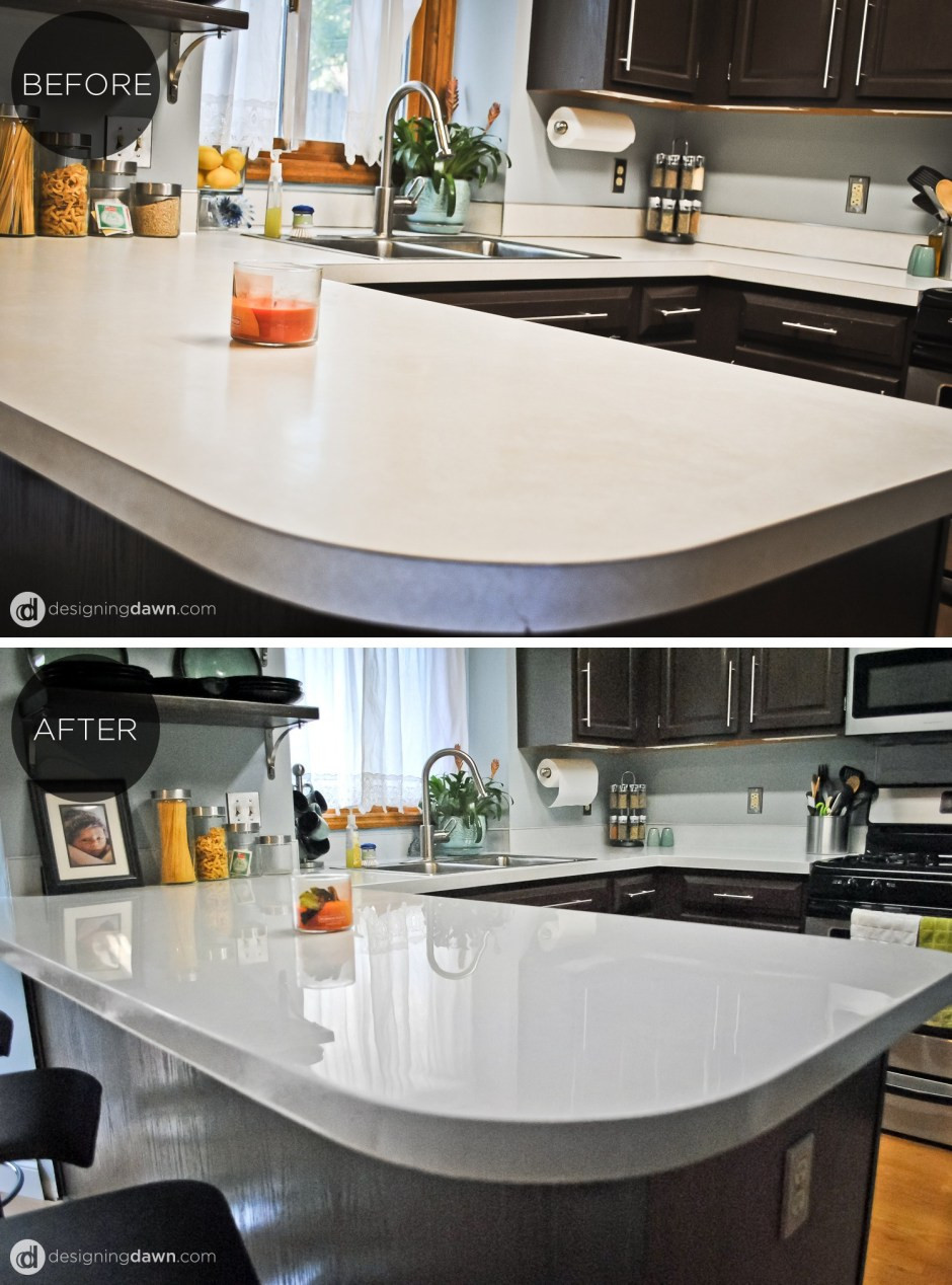 Best ideas about DIY Painting Kitchen Countertops
. Save or Pin DIY Glossy Painted Counters • AD Aesthetic Now.