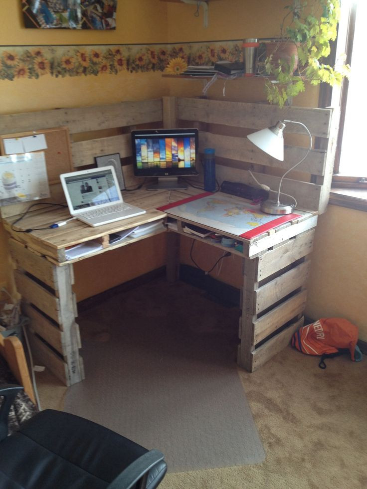 Best ideas about DIY Pallet Desk
. Save or Pin Great DIY Pallet Farm Table Desk Now.