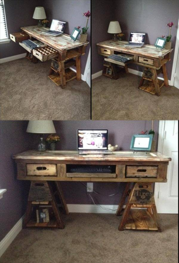 Best ideas about DIY Pallet Desk
. Save or Pin DIY Pallet Wood Distressed Table puter Desk Now.