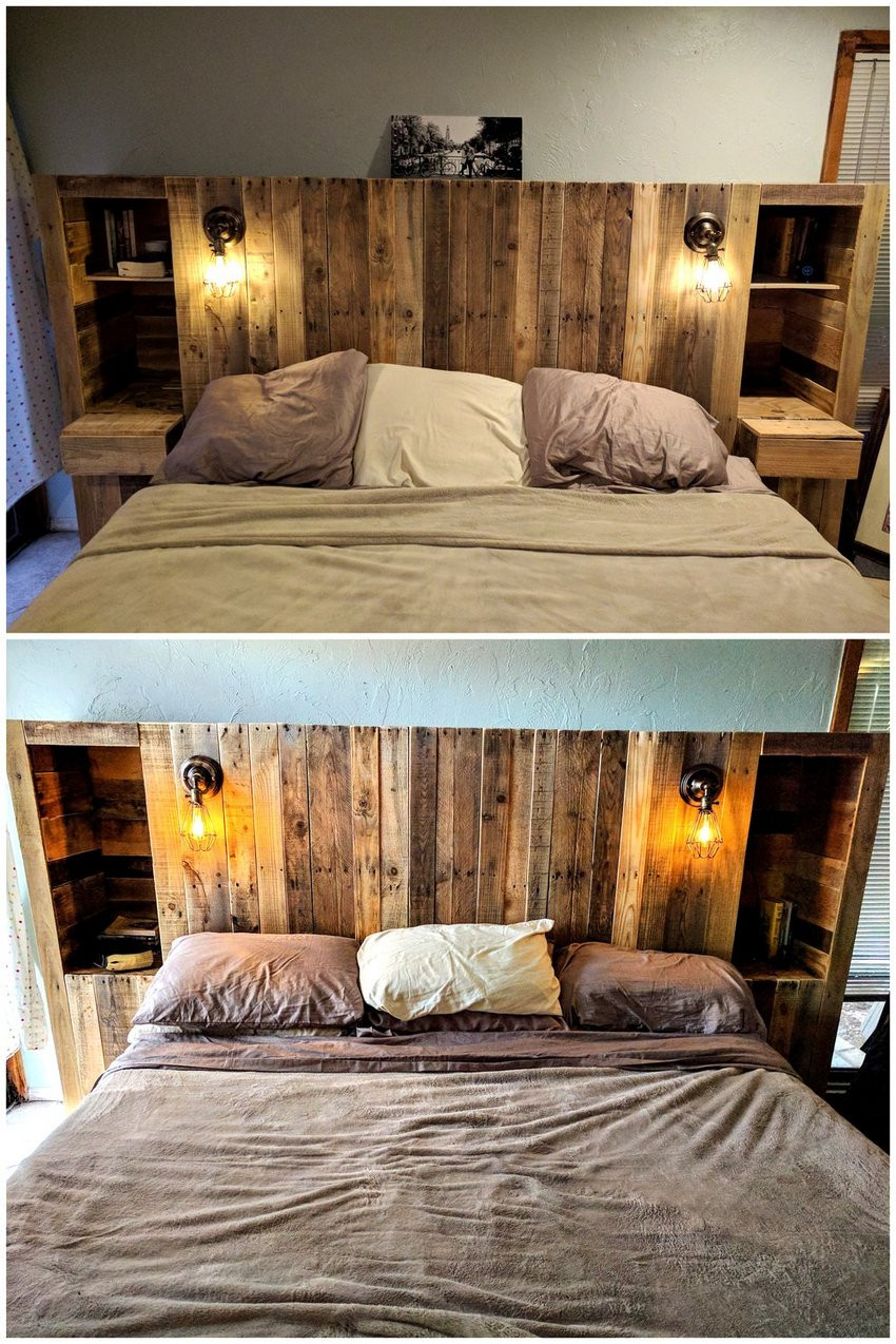 Best ideas about DIY Pallet Headboard
. Save or Pin 150 DIY Ideas for Wood Pallet Bed Headboards Now.