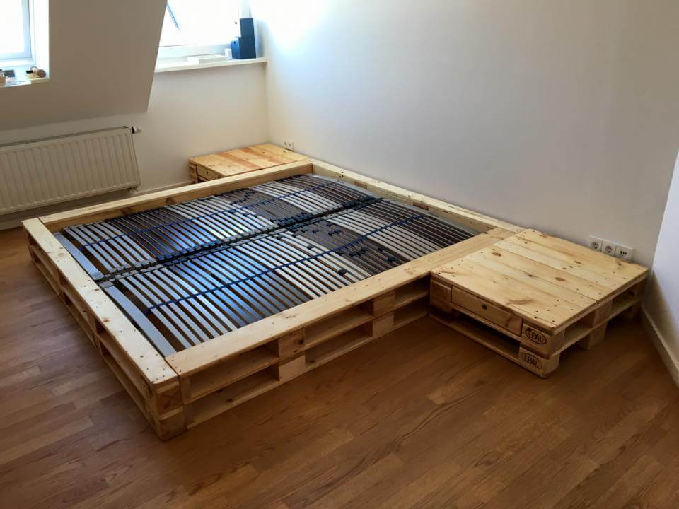 Best ideas about DIY Pallet Platform Bed
. Save or Pin Pallet Platform Bed with Nightstands Now.