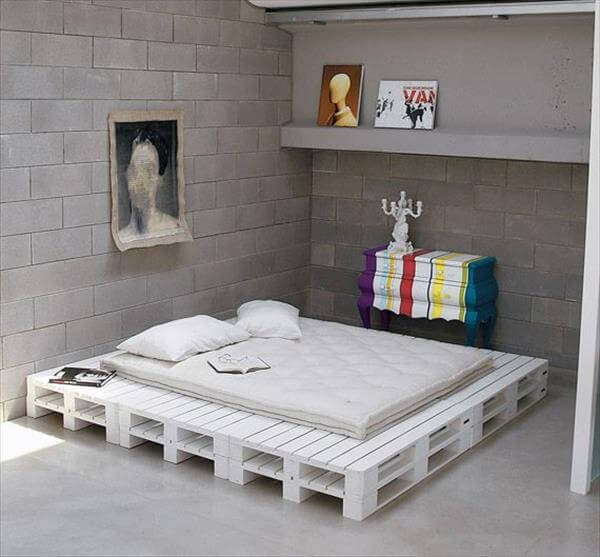 Best ideas about DIY Pallet Platform Bed
. Save or Pin DIY Chic White Platform Pallet Bed Now.