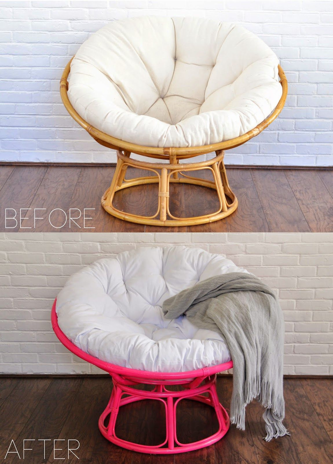 Best ideas about DIY Papasan Chair
. Save or Pin Before after hot pink papasan chair diy Now.