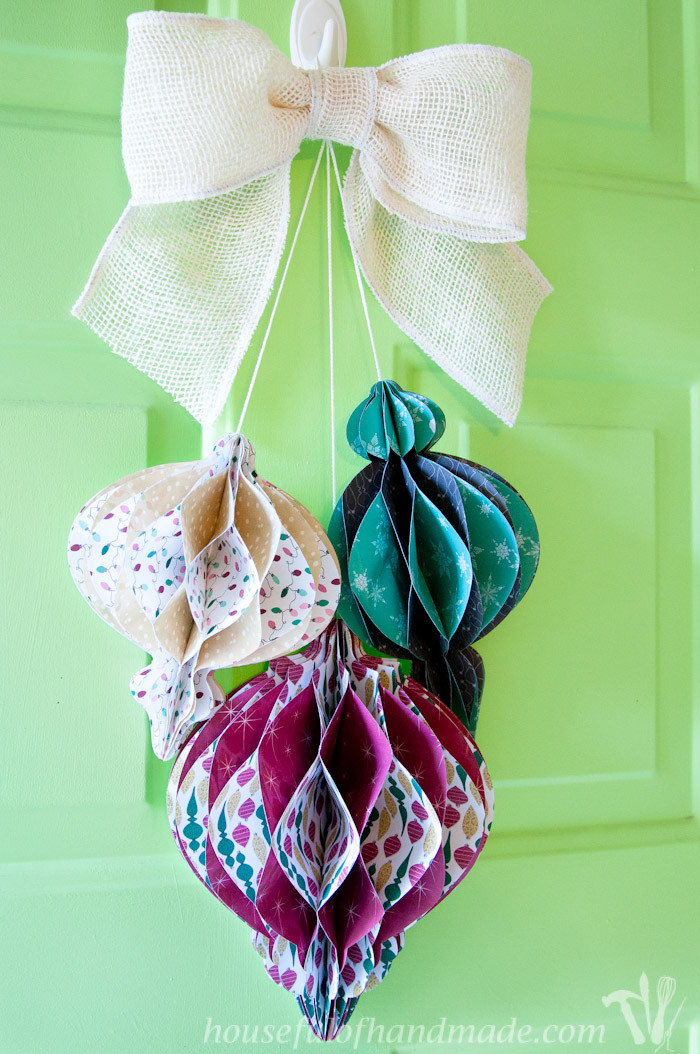 Best ideas about DIY Paper Christmas Ornament
. Save or Pin DIY Giant Paper Ornament Christmas Wreath a Houseful of Now.