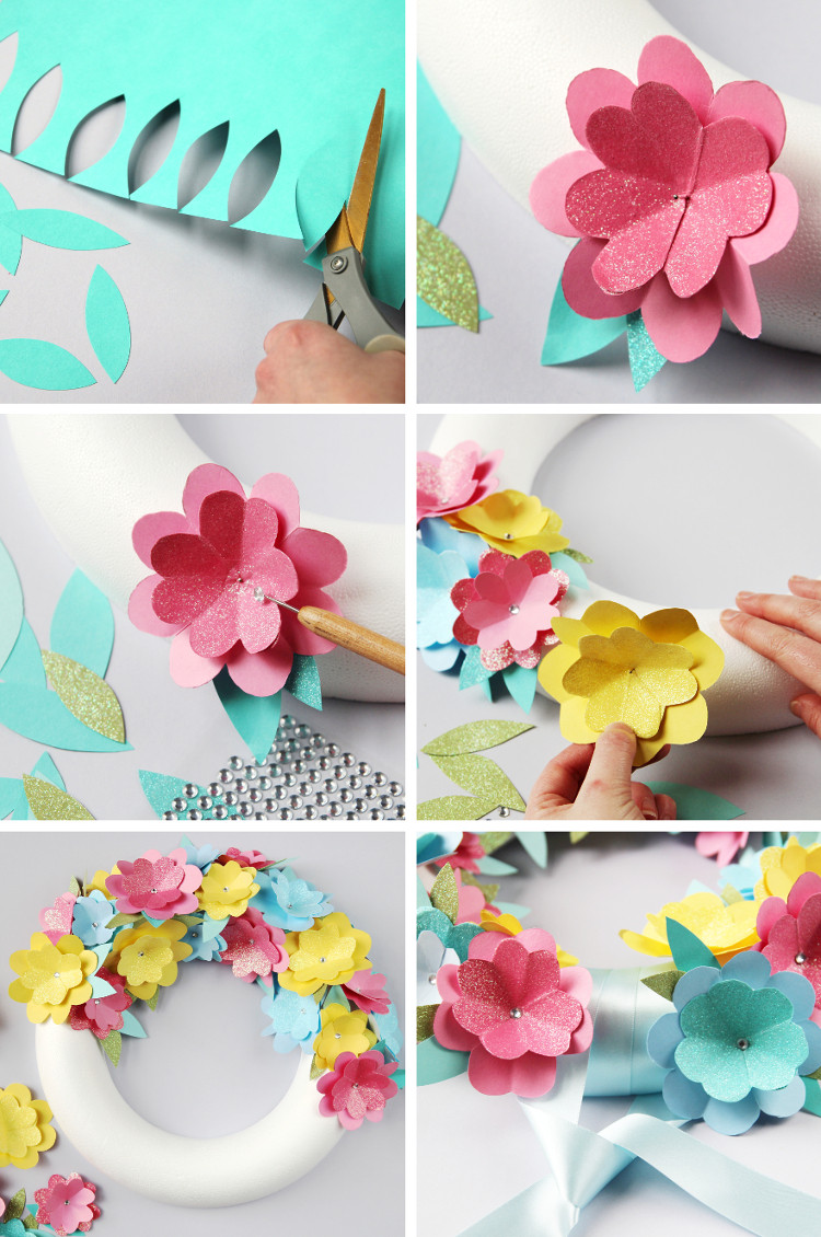 Best ideas about DIY Paper Flowers
. Save or Pin DIY SPRING PAPER FLOWER WREATH Now.