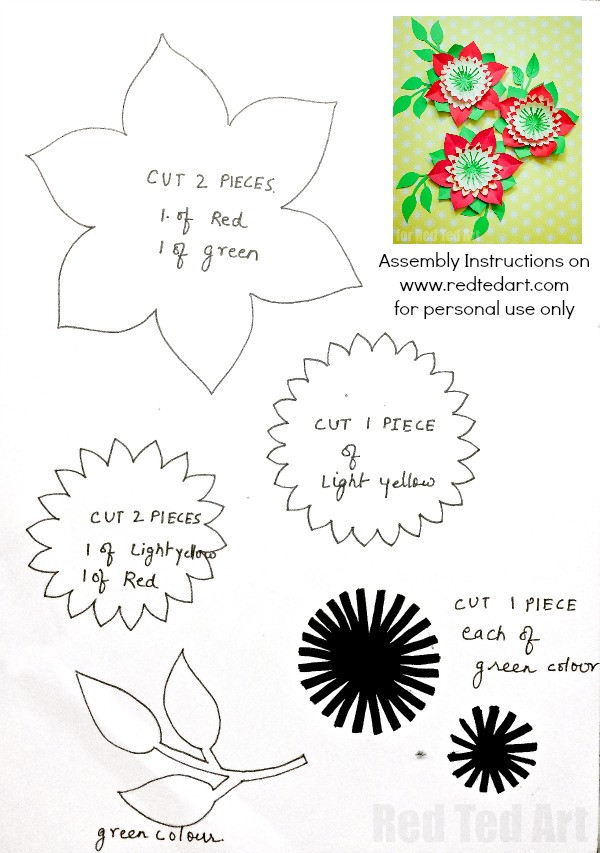 Best ideas about DIY Paper Flowers Template
. Save or Pin Pretty Paper Flowers DIY including Template Red Ted Art Now.