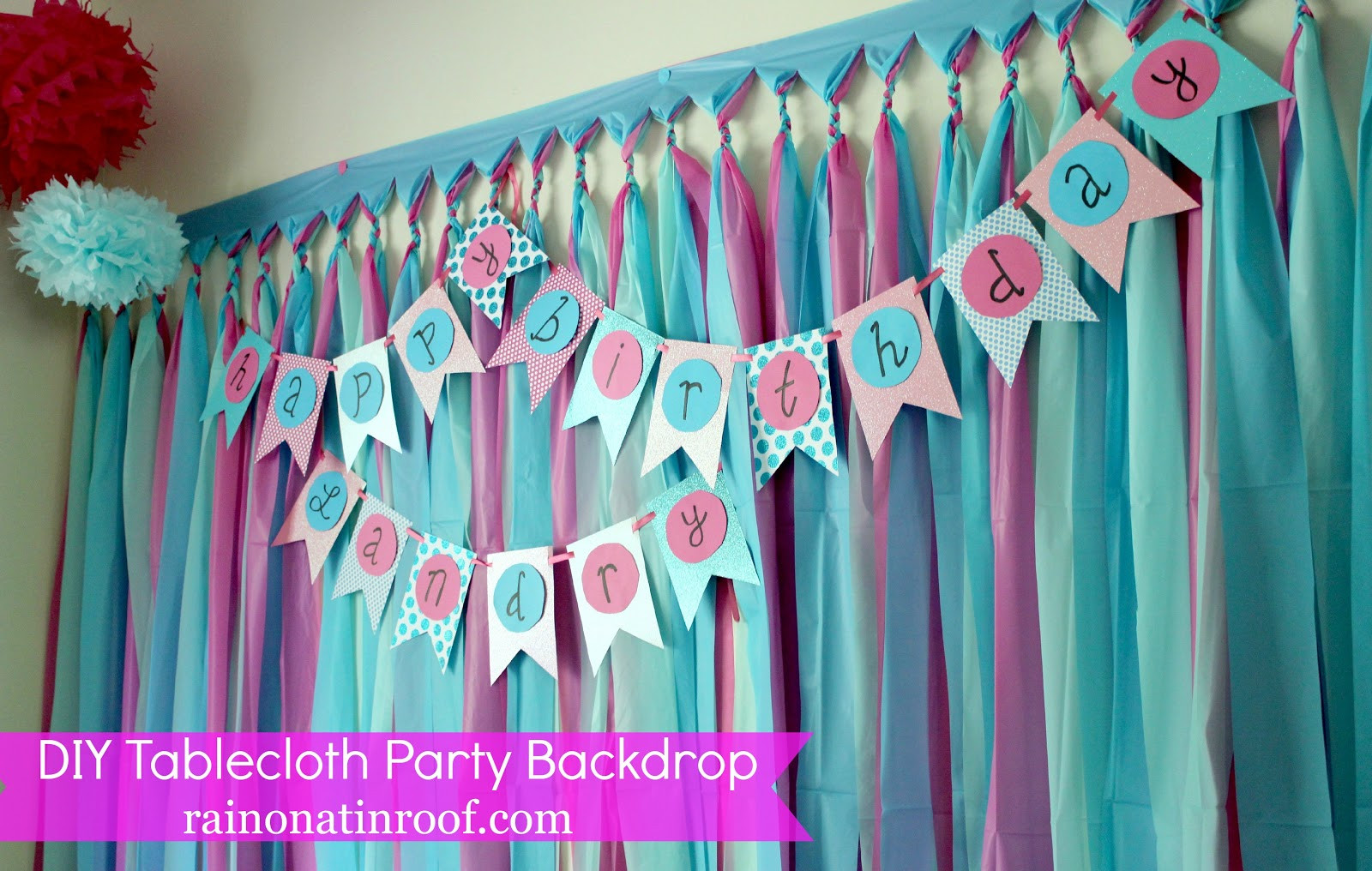 Best ideas about DIY Party Backdrop
. Save or Pin Cheap and Easy Party Background with tablecloths Part 2 Now.