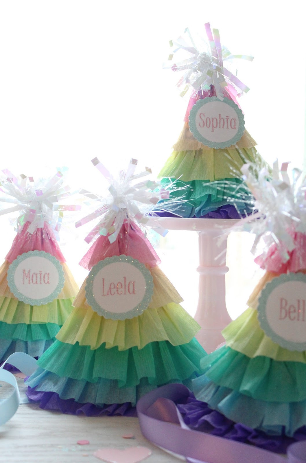Best ideas about DIY Party Hats
. Save or Pin Icing Designs DIY rainbow ruffle party hats Now.