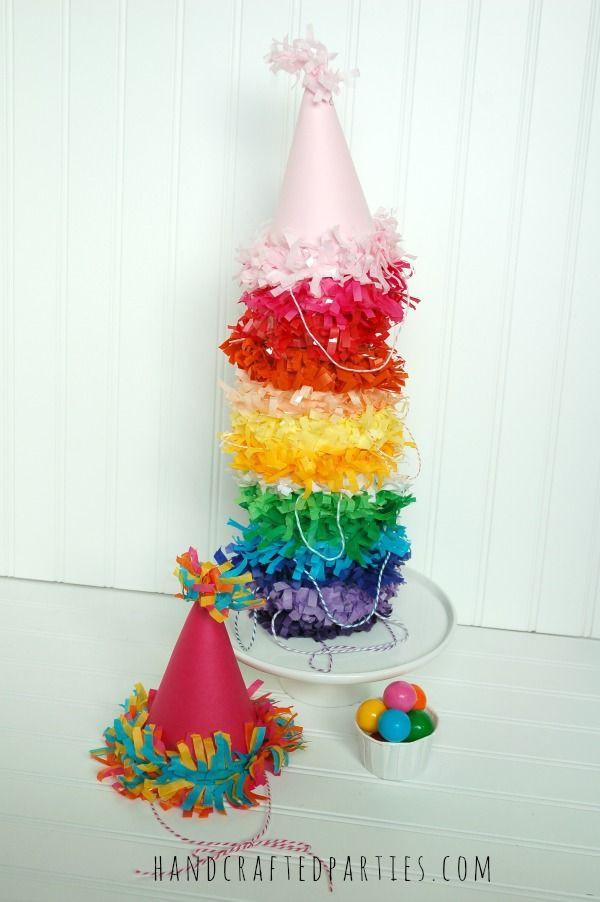 Best ideas about DIY Party Hats
. Save or Pin DIY tissue fringe party hats in a rainbow of colors Now.