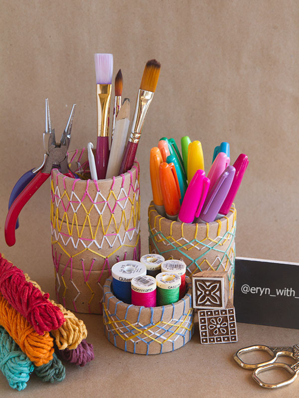 Best ideas about DIY Pencil Holder
. Save or Pin Embroidered Pencil Holder DIY for the Crafty Desk Now.
