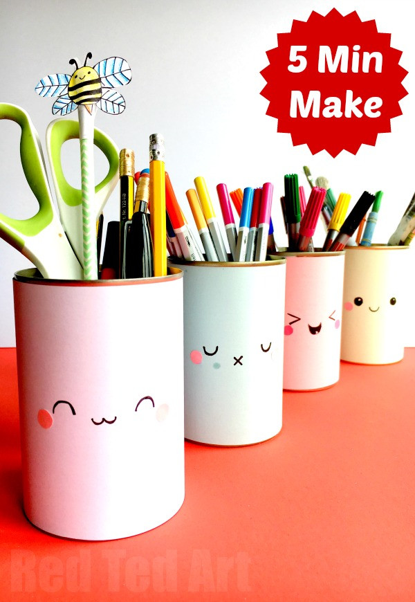 Best ideas about DIY Pencil Holder
. Save or Pin Kawaii Pencil Holder DIY Idea Red Ted Art s Blog Now.