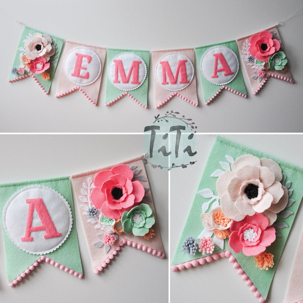 Best ideas about DIY Pennant Banners
. Save or Pin Personalized felt baby pennant banner name Custom Boho decor Now.