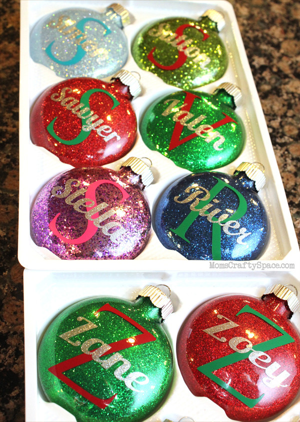Best ideas about DIY Personalized Christmas Ornaments
. Save or Pin Personalized Glitter Ornaments Happiness is Homemade Now.