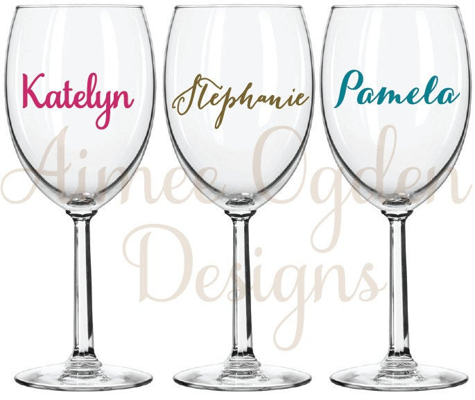 Best ideas about DIY Personalized Wine Glasses With Vinyl
. Save or Pin DIY Personalized Wine Glass Decal Waterproof Vinyl Name Now.