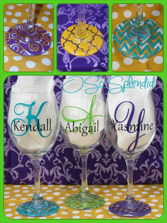 Best ideas about DIY Personalized Wine Glasses With Vinyl
. Save or Pin Personalized 20 oz Wine Glass For about wine charms Now.
