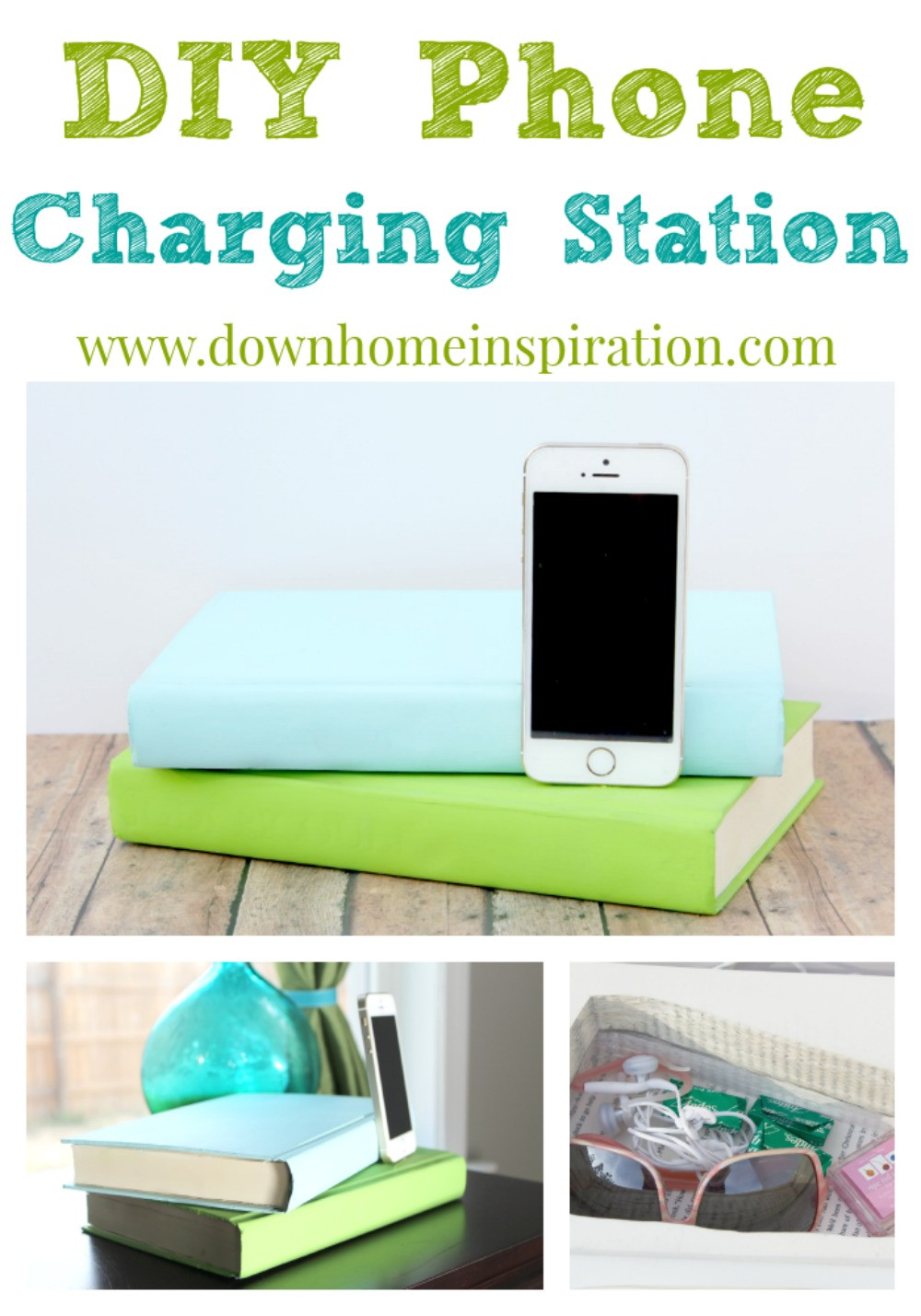 Best ideas about DIY Phone Chargers
. Save or Pin DIY Phone Charging Station Disguised as Books Down Home Now.