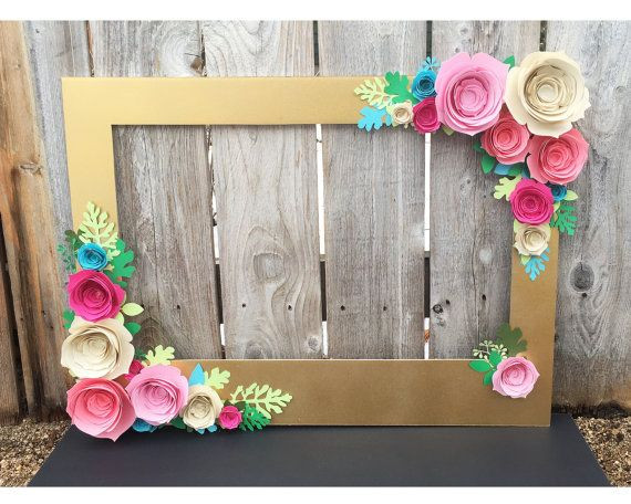 Best ideas about DIY Photo Booth Frame
. Save or Pin Gold Floral Frame booth prop with 3D flowers Now.