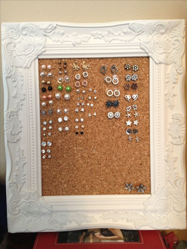Best ideas about DIY Picture Board
. Save or Pin Cork board stud earring holder I wear more studs than Now.