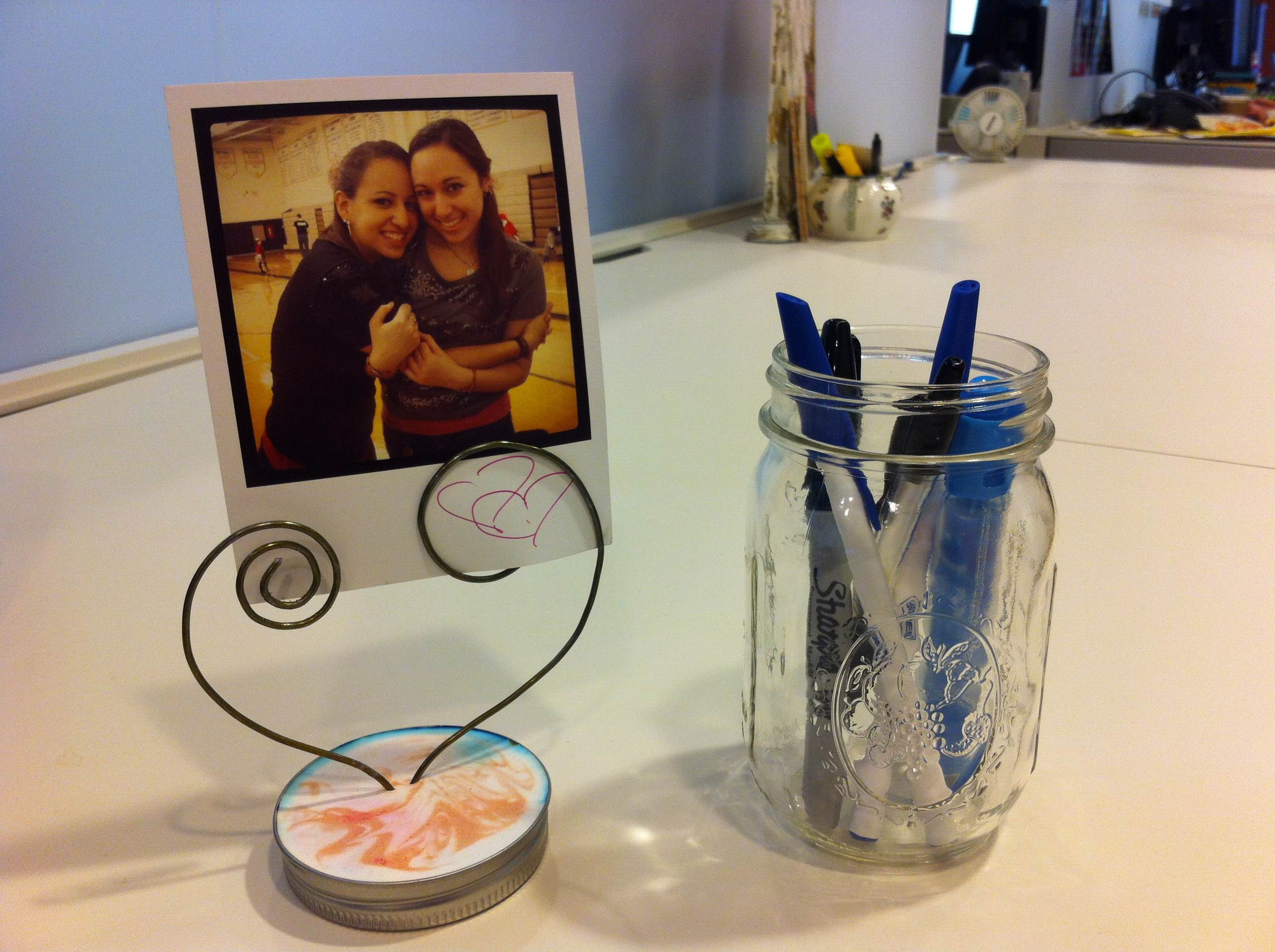 Best ideas about DIY Picture Stand
. Save or Pin DIY Mason Jar Picture and Pen Holder Set Now.