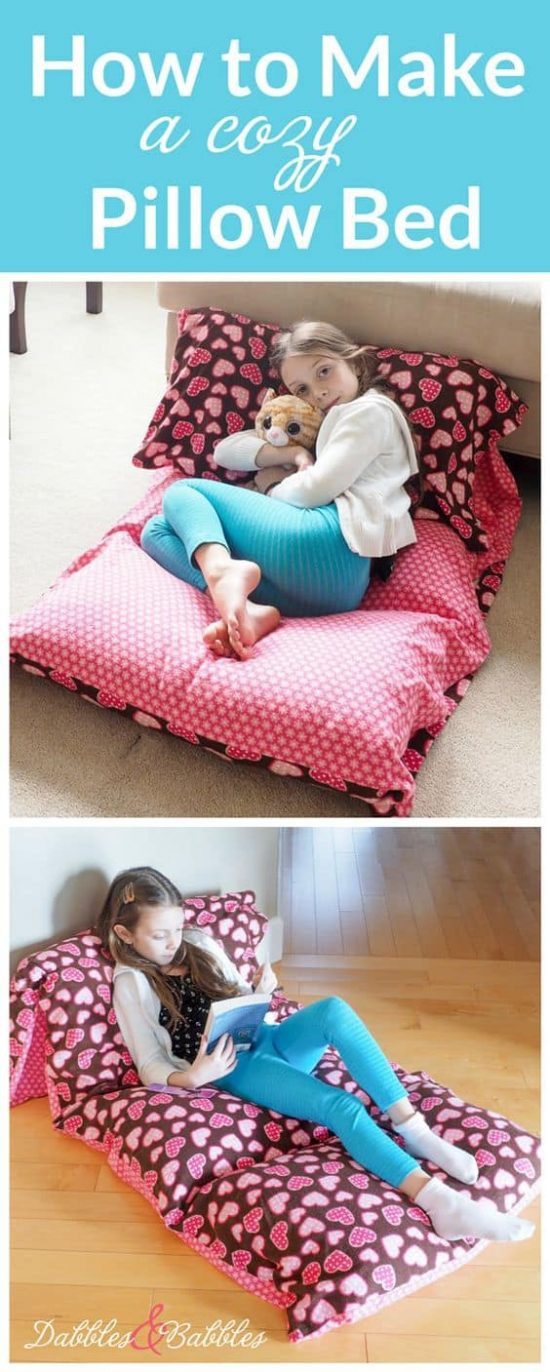 Best ideas about DIY Pillow Beds
. Save or Pin DIY Floor Pillow Bed Easy To Follow Video Instructions Now.