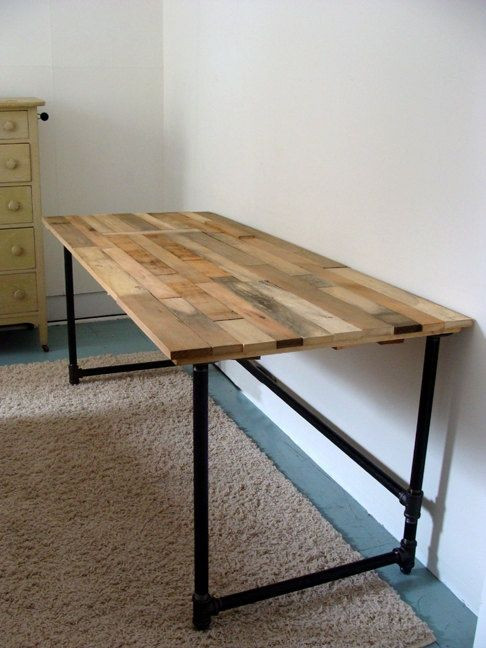 Best ideas about DIY Pipe Desk
. Save or Pin Salvaged Wood and Pipe Desk by riotousdesign on Etsy $650 Now.