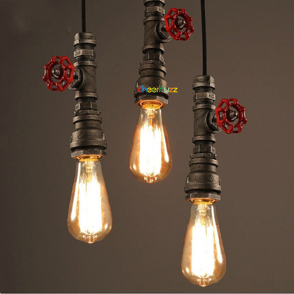 Best ideas about DIY Pipe Light Fixture
. Save or Pin Loft Retro DIY Industrial Iron Pipe Vintage Ceiling Light Now.