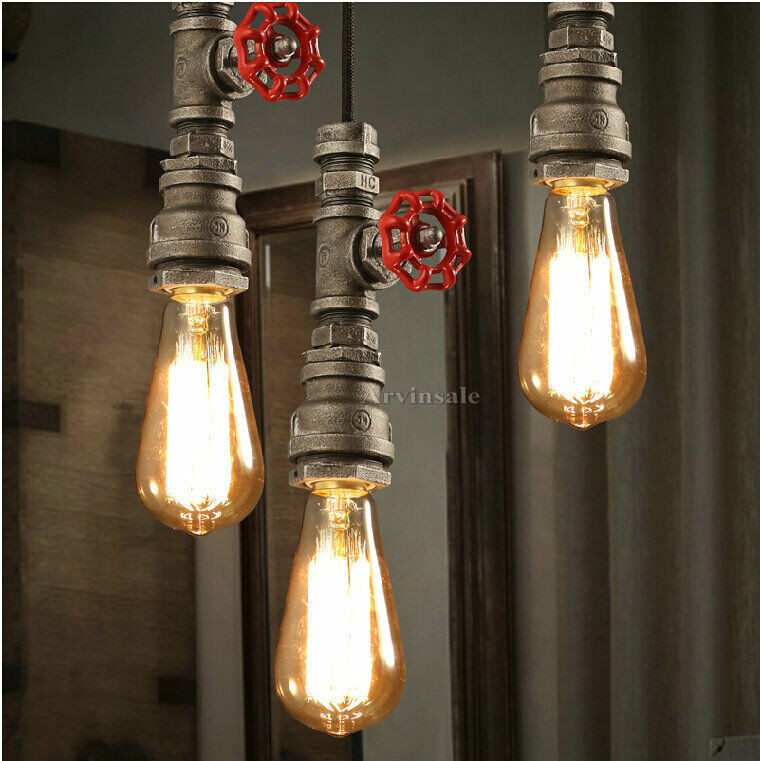 Best ideas about DIY Pipe Light Fixture
. Save or Pin Loft Retro DIY Industrial Iron Pipe Vintage Ceiling light Now.