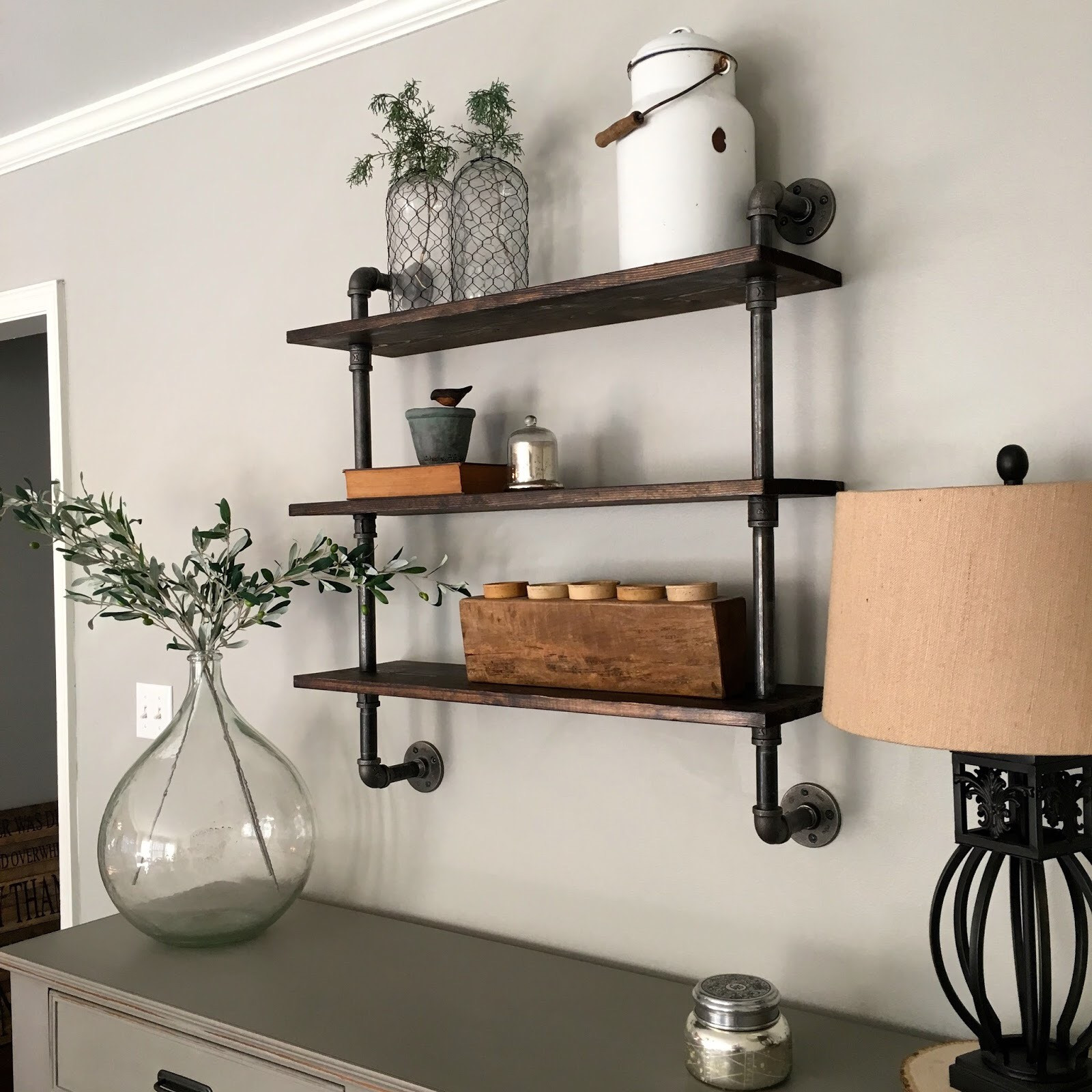 Best ideas about DIY Pipe Shelves
. Save or Pin DIY Pipe Shelving Mindfully Gray Now.