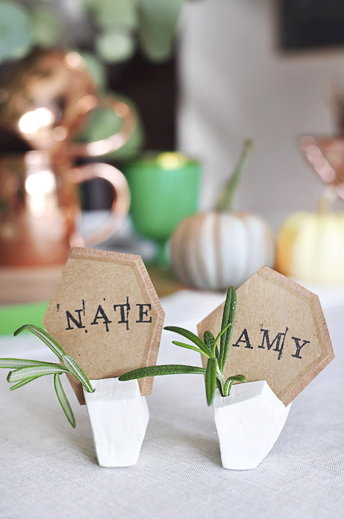 Best ideas about DIY Place Card Holder
. Save or Pin DIY Geometric Clay Place Card Holders – Design Sponge Now.