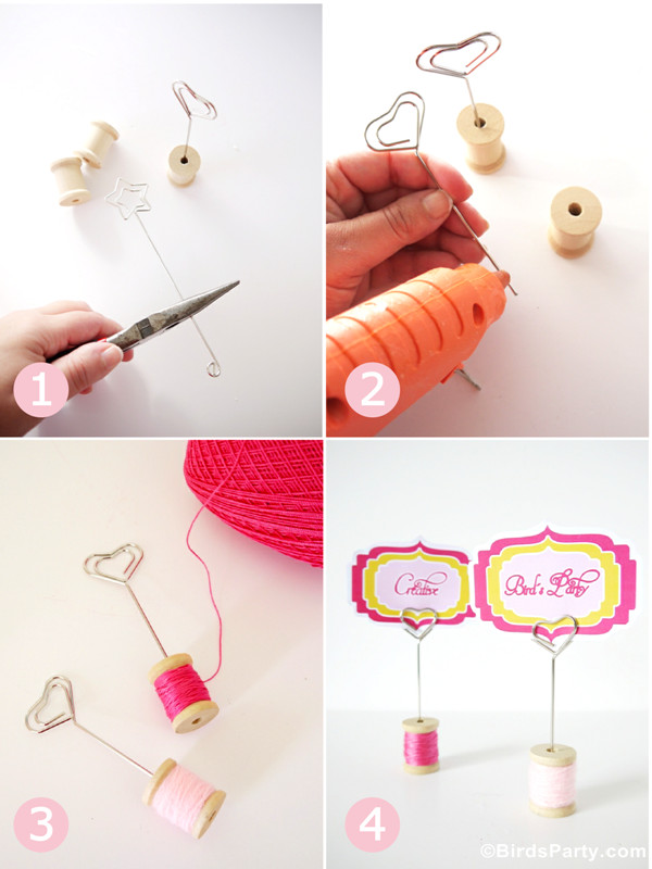 Best ideas about DIY Place Card Holders
. Save or Pin DIY Cotton Reel Place Card Holders Party Ideas Now.