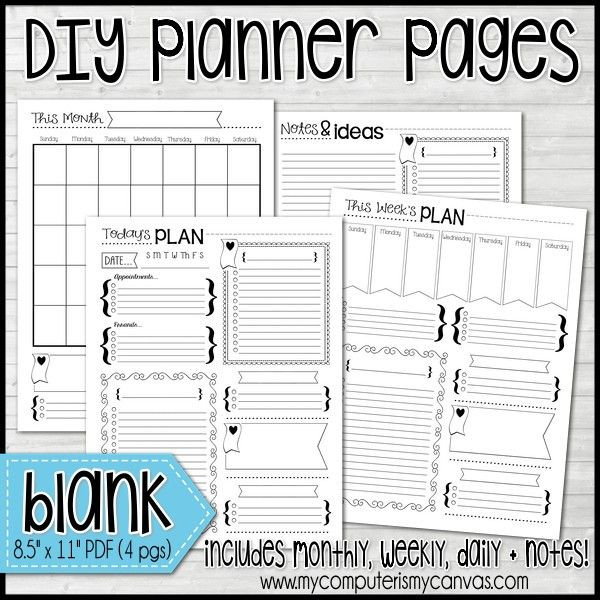 Best ideas about DIY Planner Pages
. Save or Pin Printable DIY BLANK Planner Pages Monthly Calendar Now.