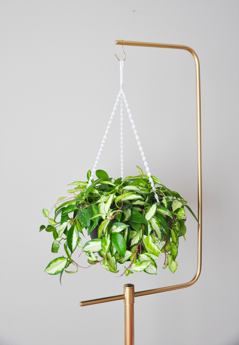 Best ideas about DIY Plant Hangers
. Save or Pin DIY Macramé Plant Hanger Gold Plant Stand Now.