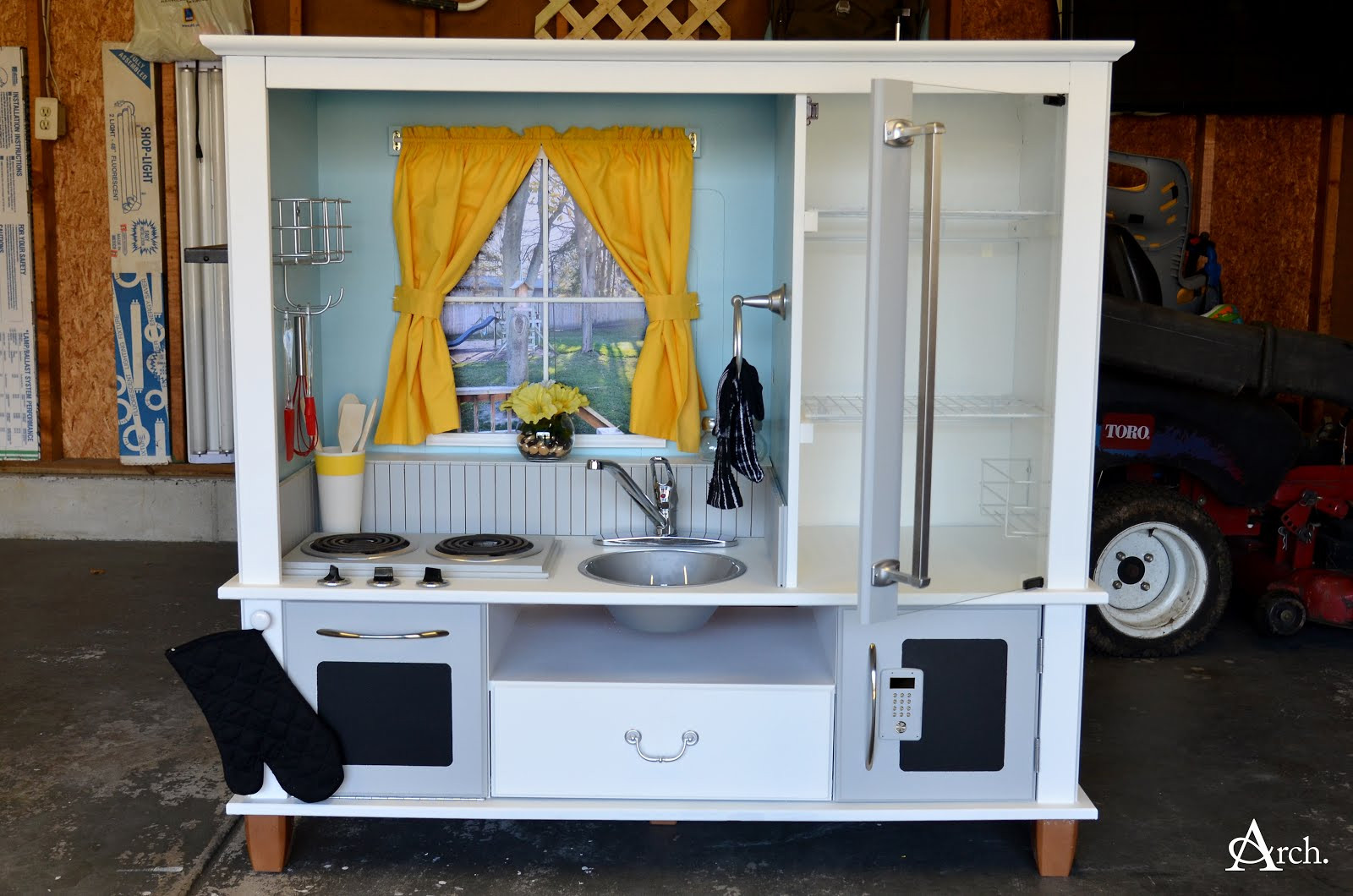 Best ideas about DIY Play Kitchen From Entertainment Center
. Save or Pin Andrea Arch DIY Play Kitchen from Entertainment Center Now.