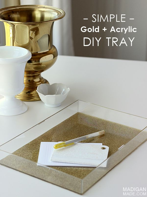 Best ideas about DIY Plexiglass Box
. Save or Pin Simple gold and glitter acrylic DIY tray made from an old Now.